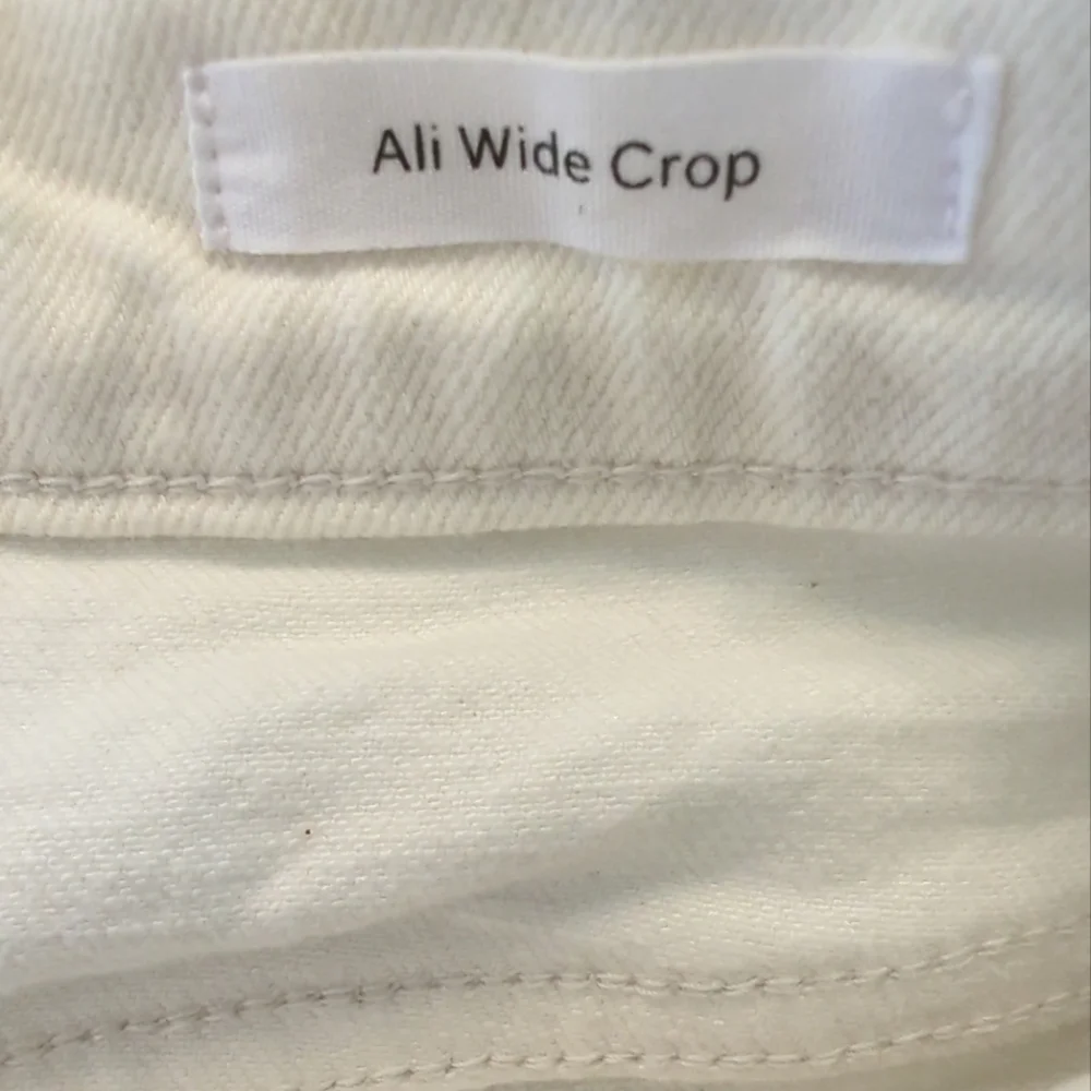 Frame Ali Wide Crop High Waist Raw Hem Button Fly Jeans Size 31 Au Natural EUC